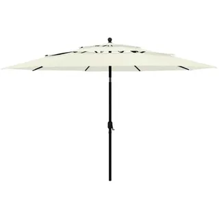vidaXL Sonnenschirm mit Aluminium-Mast Ø 350 cm sand