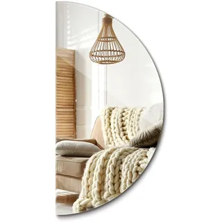 Rahmenlos Halbrunder Spiegel Badezimmer Badspiegel Organischer Boho Stil 90 cm