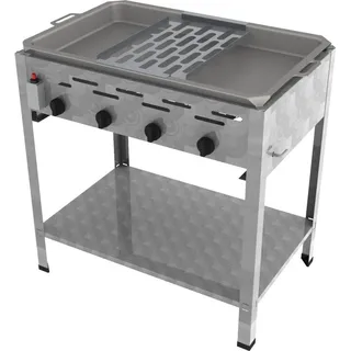 ChattenGlut Gasbräter 4-flammig 810 x 530 x 800 cm Edelstahl inkl. Reibekuchen-Aufsatz
