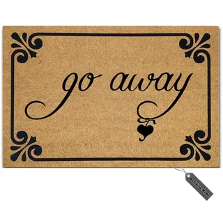 MsMr Fußmatte – lustige Fußmatte – Go Away Fußmatte für den Innen- und Außenbereich – Oberseite aus Vliesstoff, 45,7 x 76,2 cm
