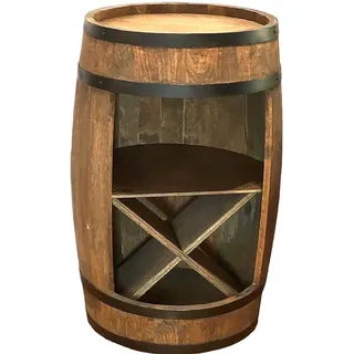 weeco Weinregal Rustikale deko Fassbar 80 cm, Barschrank, Holzfass zur Aufbewahrung von Weinflaschen Whisky Bier - theke bar Tischbar handgemachtes Hausbar Fass - Fassbier