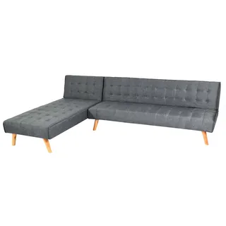 MCW MCW, Sofa K38 Ecksofa MCW-K38, Liegefläche links/rechts, Stoff/Textil Massivholz MVG-zertifiziert 256cm ~ dunkelgrau