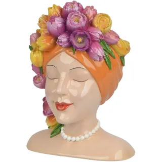 Übertopf HEAD (BHT 14x18x12 cm) - bunt - BHT 14x18x12 cm