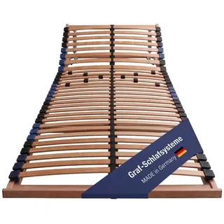 LEO KV Lattenrost 7 Zonen 100 x 200 cm Kopfteil verstellbar 28 Leisten mit 10 Schieber Mittelgurt zerlegt