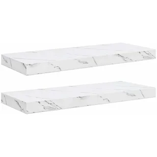Maison Exclusive - Wandregal 2 Stk. Weiß Marmor 60 X 23,5 X 3,8 C