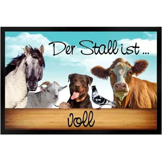 Ladreas Fußmatte Schmutzfangmatte Stall Pferd Hund Kuh Maus Ziege Taube F489, 75x50 bunt 75x50 | 50 cm x 75 cm