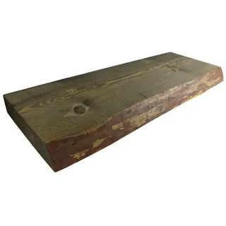Emil Lux GmbH & Co. KG Regal Regalbrett Massivholz grau gefärbt mit Baumkante Wandboard Naturholz, 1-tlg., inkl. Montagematerial braun|grau 22 cm x 5 cm x 60 cm