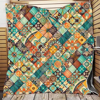 FANSU Tagesdecke Bettüberwurf Steppdecke Mikrofaser Doppelbett Einselbetten Tagesdecken Gesteppt Bettwäsche Sofaüberwurf Wohndecke Bettdecke Stepp Gesteppter Quilt (180 * 200cm,Vintage Boho)