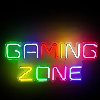 Neon LED Gaming Room Schild Gaming Zone, Neon Gamer Sign Wand Zimmer Lampe, Gaming Beleuchtung Setup Nachtlicht, Neonschild Wall Schilder Wanddeko - Weiß