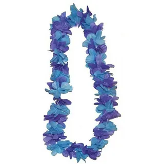 Funny Fashion Kostüm Hawaii Blumenkette 'Aloha' zum Südsee Party Kostüm blau