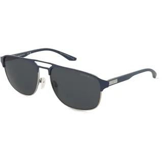 Emporio Armani EA2144 Herren-Sonnenbrille Vollrand Pilot Metall-Gestell, silber