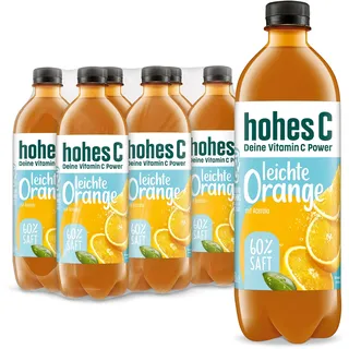 hohes C leichte Orange (6 x 0,5l), 60% Saft, Orangensaft, Vitamin C, ohne Zuckerzusatz laut Gesetz, vegan