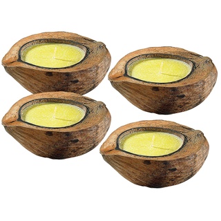 Anti-Mücken-Kerzen in Kokosnuss-Schale (4er Set)
