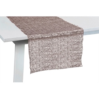 Tischläufer, Taupe, Textil, Abstraktes, rechteckig, 045x140 cm, Wohntextilien, Tischwäsche, Tischläufer