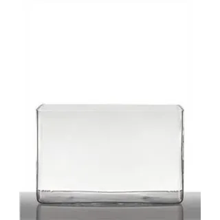 INNA-Glas Blumentopf Glas MIRJA, Quader - rechteckig, klar, 20x16x14cm - Windlicht - Deko Glas