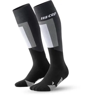 CEP - Skisocken mit Kompression für Damen, Lange Kompressionsstrümpfe, Größe II/S / 35-38, Black/Grey - S
