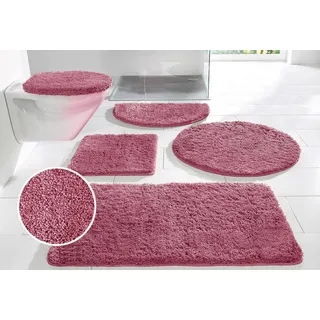 OTTO home Badematte Inga, Badezimmer Teppich, Badvorleger, Höhe 20 mm, rutschhemmend beschichtet, fußbodenheizungsgeeignet, schnell trocknend, strapazierfähig, Polyester, rechteckig, Badteppich, unifarben, weich, als halbrund und rechteckig erhältlich rot rechteckig | 40 cm x 50 cm x 20 mm
