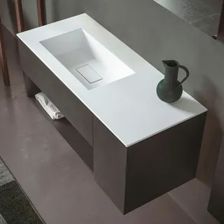 progettobagno Evo 50 Lago Waschtisch mit Unterschrank 120 cm, Ausführung links ohne Hahnloch MB50E90LS30HISRDE4, Badmöbel,