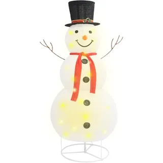 vidaXL LED Schneemann Weihnachtsfigur Luxus-Stoff 180 cm