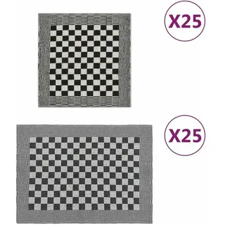 vidaXL Handtuchset 50-tlg. schwarz und weiß