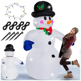 DEUBA Aufblasbarer Schneemann XXL 240 cm LED beleuchtet IP44 Außen mehrfarbig