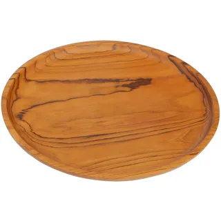 Wogeka Schöne flache 30 cm Holz Schale Teakholz Deko Handarbeit Bali Teak 09
