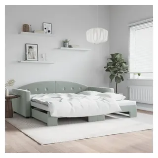 vidaXL Tagesbett Ausziehbar Hellgrau 100x200 cm Samt