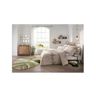 heine Bettwäsche Bettwäsche, Mako-Satin, 2 teilig, Mako-Satin braun