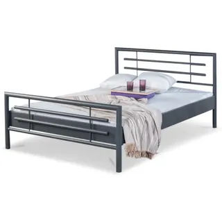 BED BOX Metallbett, Dunkelgrau, Metall, 120x200 cm, Schlafzimmer, Betten, Metallbetten