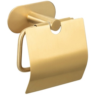 Wenko Toilettenpapierhalter Orea, Gold, Metall, 14x12.5x7 cm, Deckel, Badaccessoires, WC Zubehör, Toilettenpapierhalter