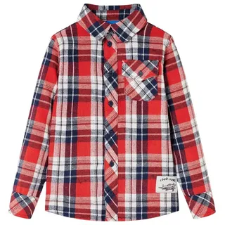 vidaXL Kinderhemd Karomuster Rot und Marineblau 92 - Rot