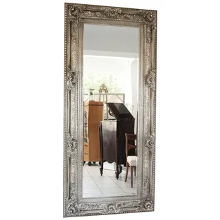 Aubaho Dekoobjekt Spiegel Wandspiegel Facettenschliff 218x98cm Farbe silber Holzrahmen A