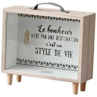 Spardose Für Erwachsene, Holzrahmen, Reise-spardose, Dekorative Vitrine Für Wohnzimmer, Studentenwohnheim, Restaurant, Hochzeit, Geburtstag – Geschenkidee-opened Back Panel