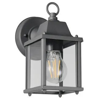 TRIO Leuchten LED Außen-Wandleuchte, LED wechselbar, Warmweiß, Außenlampe Wand-Laterne Landhausstil Außenwandlampe Anthrazit, H: 22cm grau