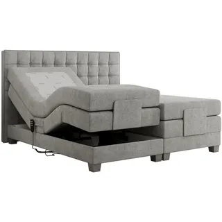 MKS Boxspringbett 140 x 200 cm H3 Hellgrau