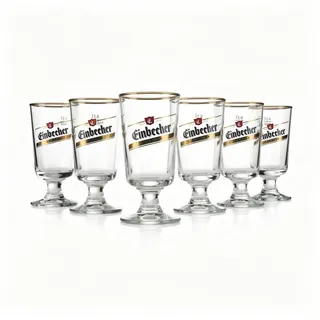 rastal Bierglas Einbecker Ur‐Bock Pokal 0,2 l–hochwertiges Bierglas mit edlem Goldrand, 6-tlg.