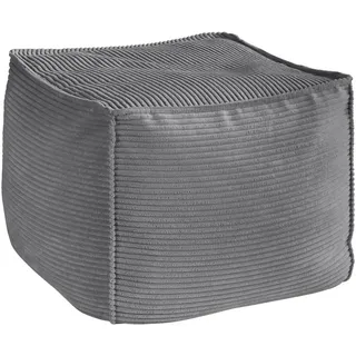 Hom`in Pouf, Dunkelgrau, Textil, Füllung: Styroporkugeln, 66x40x66 cm, Blauer Engel, Goldenes M, Oeko-Tex® Standard 100, DGM-Klimapakt, Indoor, Wohnzimmer, Hocker, Poufs