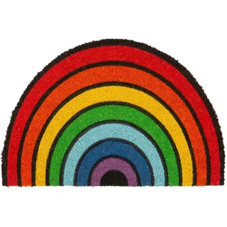 Nicola Spring Coir Half Moon Türmatte - 60 X 40cm - Regenbogen