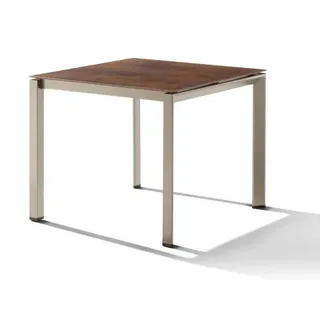 Sieger Gartentisch 90x90cm Polytec Bronze-Gestell Champagner