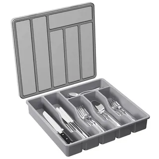 Besteckkasten Mit Deckel, Besteckkasten Für Schublade Und Küchenarbeitsplatte, Kunststoffbesteck Und Besteck