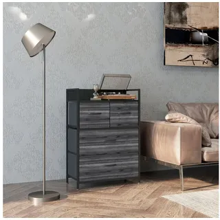 Homcom Sideboard 4 Schubladen  Schwarz