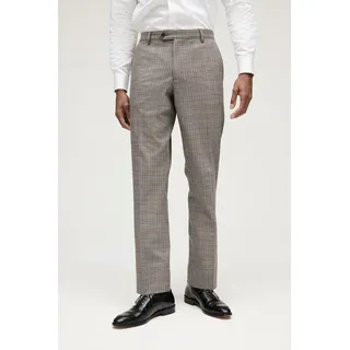 Next Anzughose Skinny Fit Anzug mit Karomuster und Besatz Hose (1-tlg) braun 36