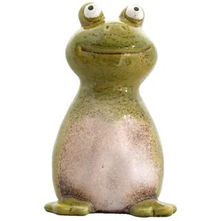 Kaufhaus le petit Tierfigur Gartenstecker Frosch Zaunhocker Deko Teich Skulptur Figur Froschkönig, Zaunsitzer Dekofigur Dekoskulptur Dekoobjekt aus Keramik