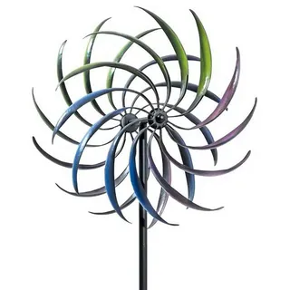 Windspiele Schönes Und Großes Windrad Für Garten - Metall - Ø 40,5cm / Höhe: 200cm - Wetterfest - Hochwertige Qualität & Stabiler Standstab - Gartenstecker/Metallwindrad/Windräder - Gartendeko