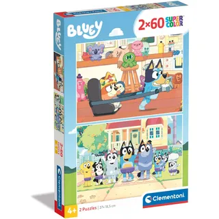 Clementoni Bluey Kinder Puzzle 2 x 60 Teile - Puzzle 27 x 19 cm für Kinder ab 4 Jahre - Geschicklichkeitsspiel von Clementoni 24813