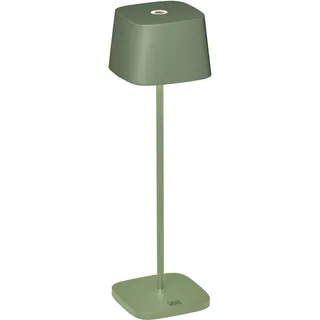 LED Tischleuchte KONSTSMIDE "Capri" Lampen Gr. Ø 10 cm Höhe: 36 cm, grün (grün, grau) LED Tischlampen Capri USB-Tischl. Grüngrau, 27003000K, dimmbar, eckig