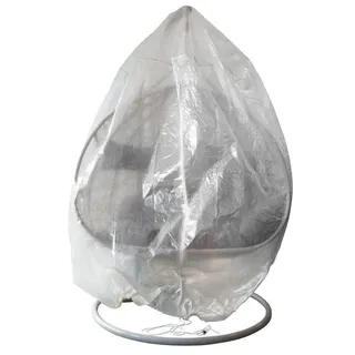 Trendyshop365 Gartenmöbel-Schutzhülle für Hängesessel Ø140cm, 200cm Höhe Wetterfeste Abdeckplane, 140Tx140Bx200Hcm robuste PE-Plane, Kordelzug unten, Reißverschluss weiß