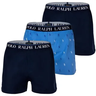 Ralph Lauren Boxershorts mit elastischem Label-Bund im 3er-Pack, Blau, S