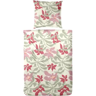 Primera Matisse Floral Baumwolle Grün/Rot 135 x 200 cm + 80 x 80 cm