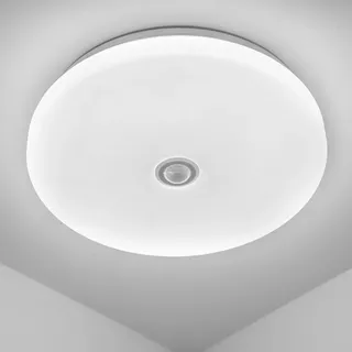 LUMILED LED Deckenlampe 24W 2160lm Deckenleuchte 4000K Neutralweiß Ø38cm weiß Bewegungsmelder rund flach Modern Wohnzimmer Kinderzimmer, Schlafz... - Weiß